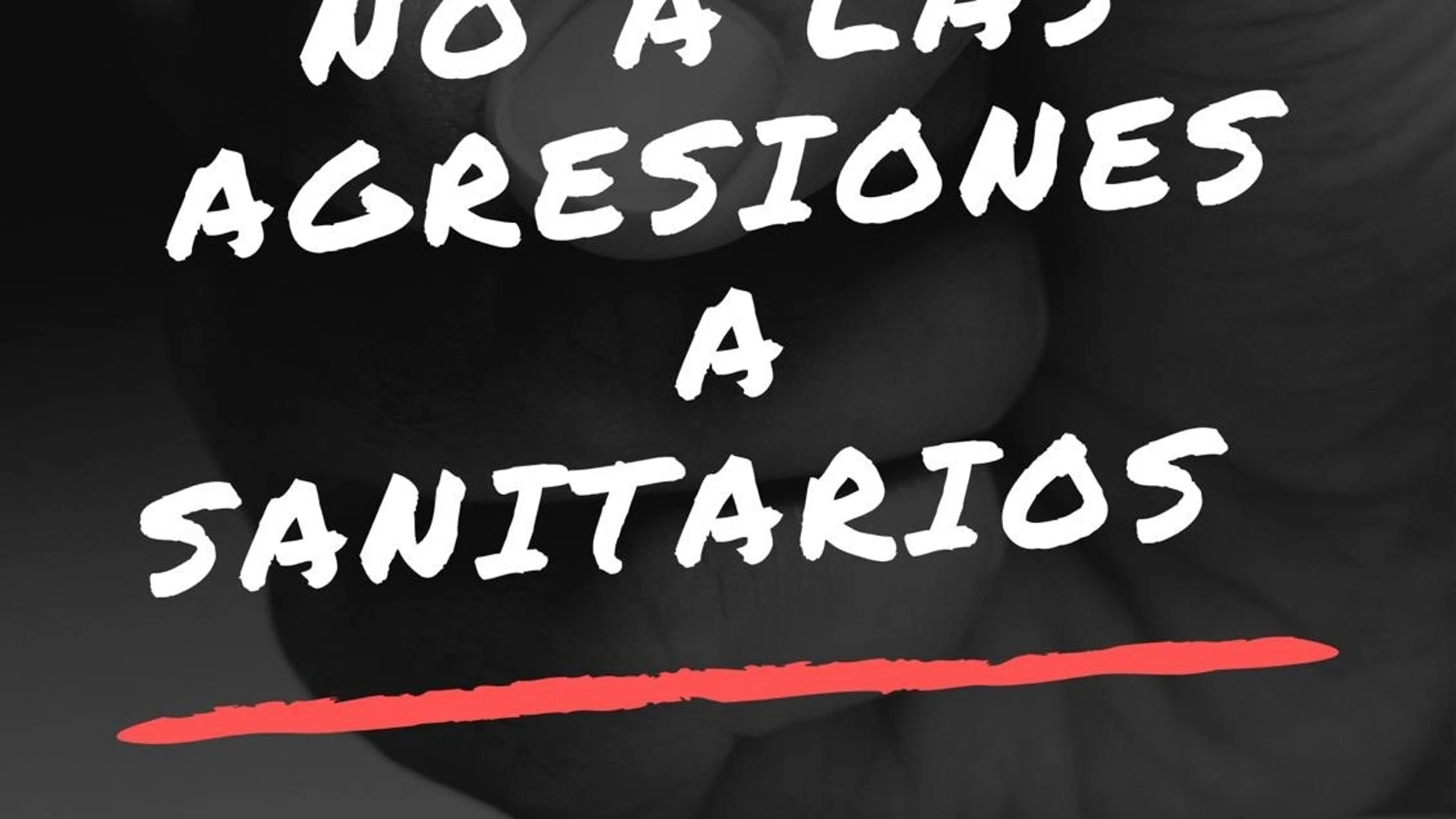 Cartel de 'No agresiones a sanitarios' del Colegio de Médicos de Málaga
