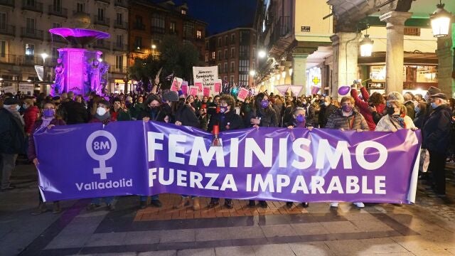 Cabeza de la manifestación del 8M en Valladolid