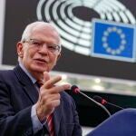Borrell durante su intervención en Estrasburgo