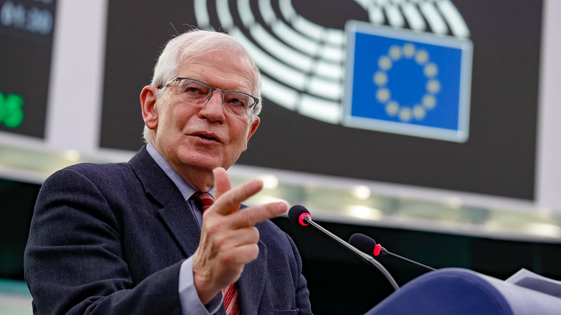 Borrell durante su intervención en Estrasburgo