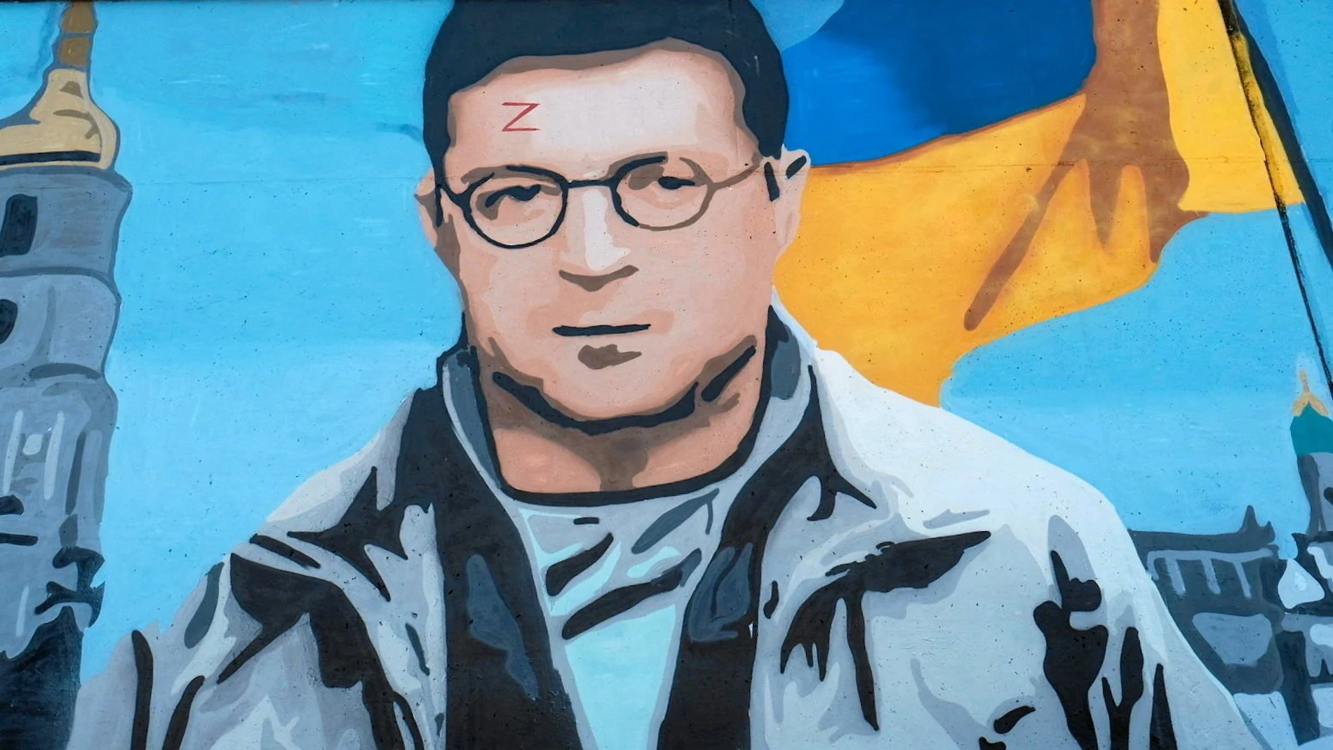 A mural by graffiti artist KAWU depicting Ukrainian President Volodymyr Zelenskiy as Harry Potter with Z on his forehead (instead of lightning bolt) symbolising Russia's invasion of Ukraine is seen in Poznan, Poland March 9, 2022. Piotr Skornicki/Agencja Wyborcza.pl via REUTERS ATTENTION EDITORS - THIS IMAGE WAS PROVIDED BY A THIRD PARTY. POLAND OUT. NO COMMERCIAL OR EDITORIAL SALES IN POLAND. NO RESALES. NO ARCHIVES