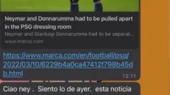 Conversación Neymar y Donnarumma