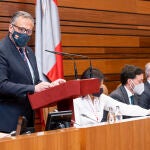 El nuevo presidente de las Cortes de Castilla y León, Carlos Pollán, realiza su primer discurso
