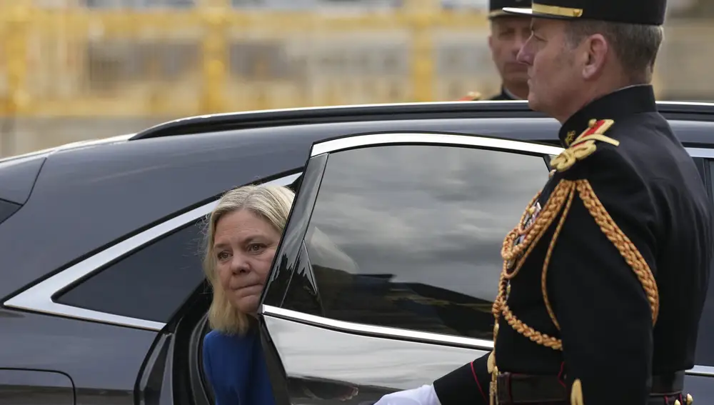 La primera ministra sueca, Magdalena Andersson, a su llegada a Versalles el pasado jueves