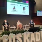 La directora general de Turismo de la Consejería de Cultura y Turismo, María Estrella Torrecilla y el director general de Patrimonio Natural y Política Forestal en funciones, José Ángel Arranz en el V Foro de Ecoturismo de Euskadi
