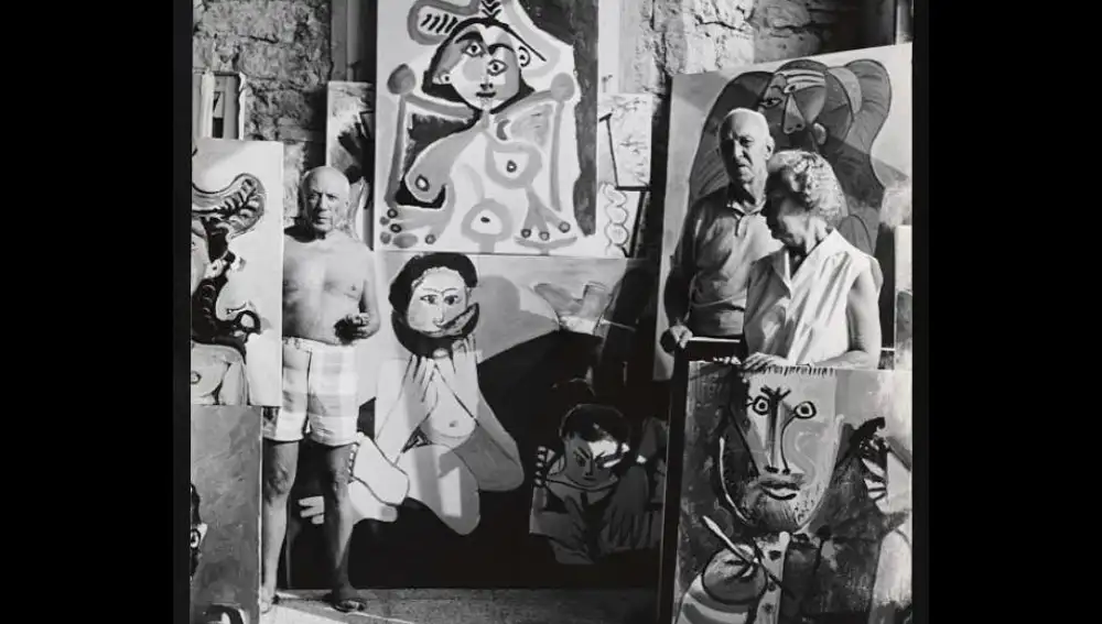Los Kootz durante su visita a Picasso en La Californie