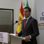 El presidente de la Junta de Andalucía, Juanma Moreno, tras la Conferencia de Presidentes