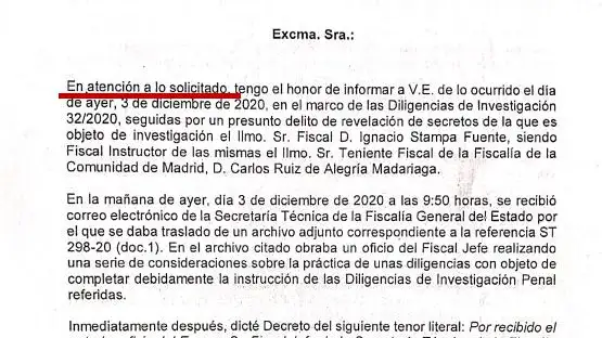 Escrito de la Fiscalía de Madrid por el &quot;caso Stampa&quot;