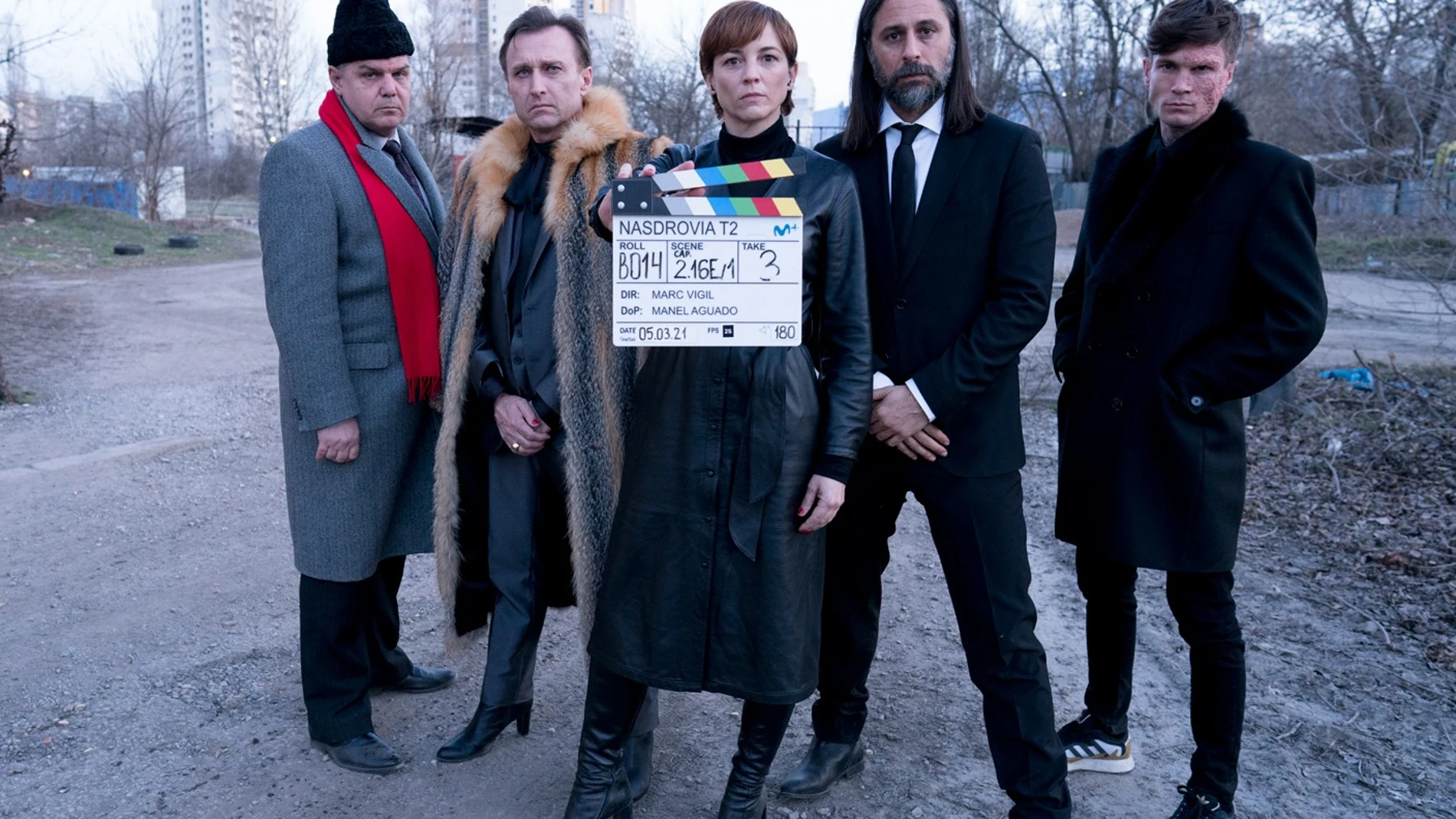 Valery Markov, Anton Yakovlev, Leonor Watling, Hugo Silva y Kevin Brand, durante el rodaje