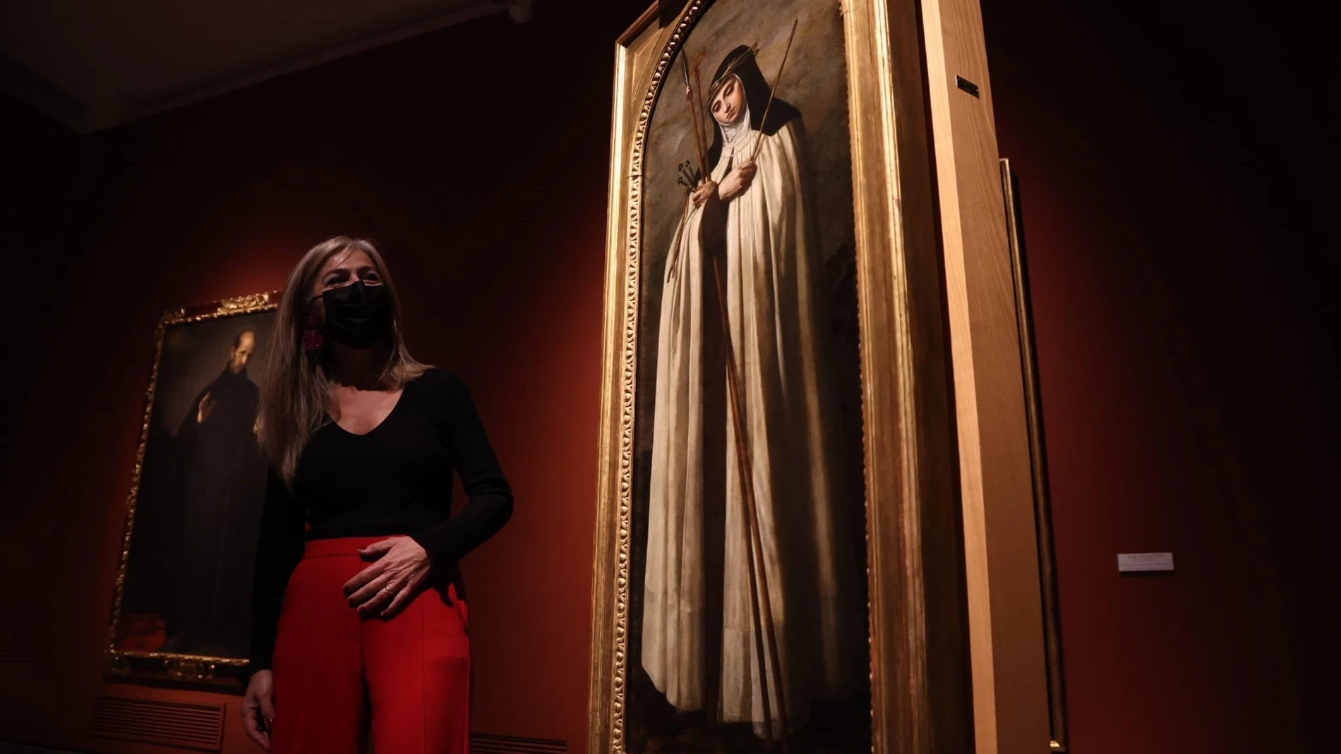 La consejera de Cultura, Patricia del Pozo, ha presentado en el Museo de Bellas Artes de Sevilla el lienzo de Alonso Cano 'Santa María Magdalena de Pazzi'