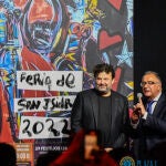 Domingo Zapata con Roberto Gómez, en la presentación del cartel