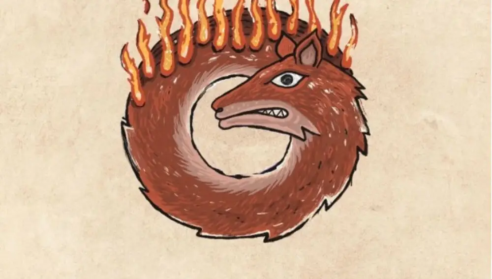Captura de pantalla del logotipo medieval de Firefox compartido en la cuenta de Instagram de Ilya Stallone | Fuente: @ilya_stallone_artist
