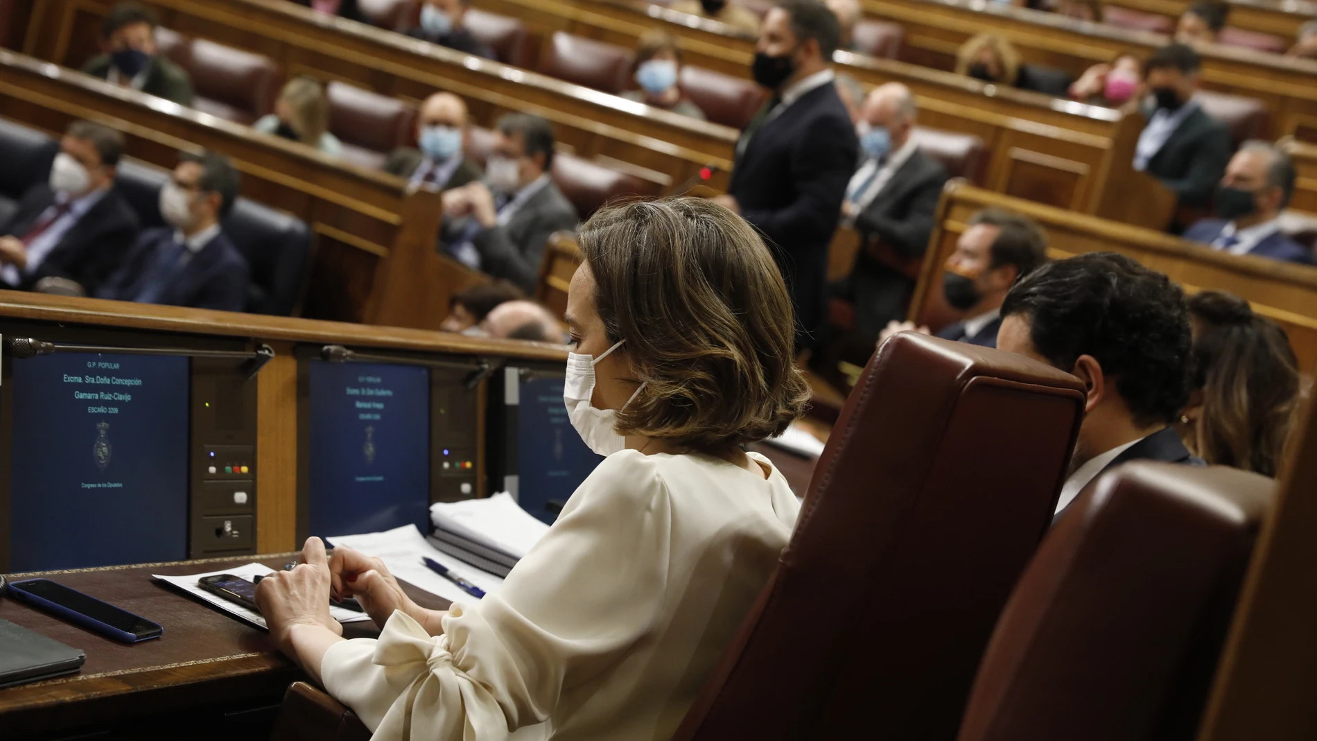 La portavoz del PP, Cuca Gamarra, durante la sesión de control en el Congreso de los Diputados.