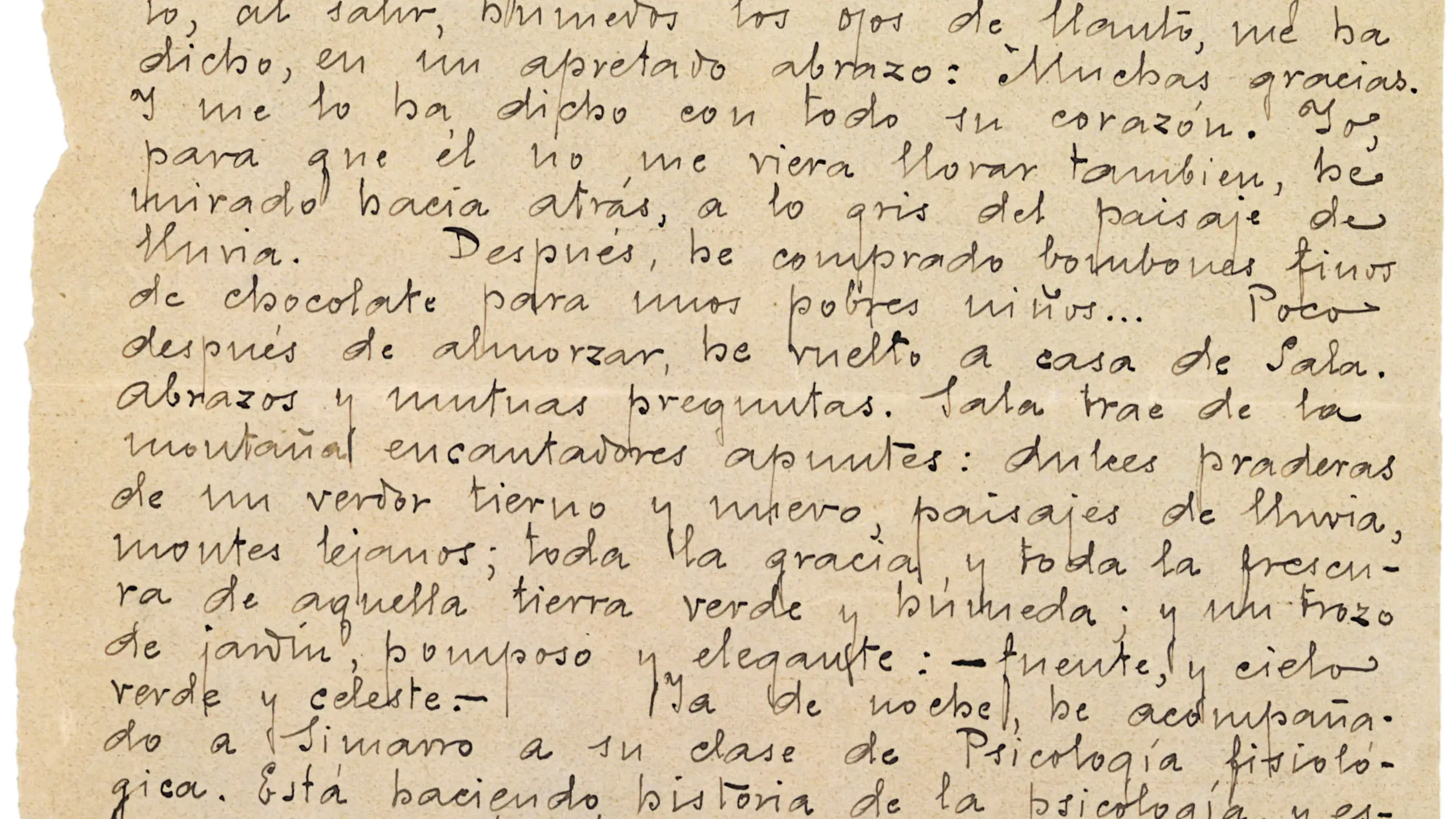 Página manuscrita del diario que Juan Ramón Jiménez escribió con 21 años, durante su estancia en Madrid