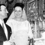 Montserrat Caballé con Bernabé Martín el día de su boda