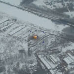 Momento de la explosión del misil hipersónico en Ucrania