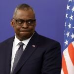 El secretario de Defensa de Estados Unidos, Lloyd Austin durante una rueda de prensa en Sofia (Bulgaria), a 19 de marzo de 2021