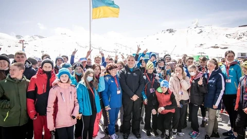 Niños de la Federación Ucraniana de Deportes de Invierno llegan a Sierra Nevada. JUNTA DE ANDALUCÍA