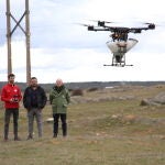 Puesta en marcha del dron de Iberdrola en Muelas del Pan