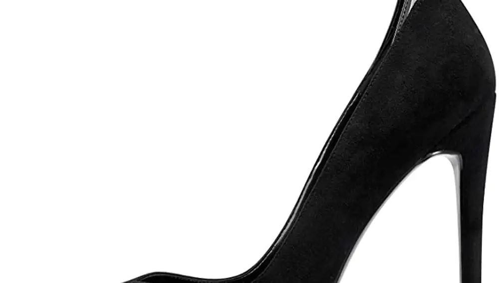 Zapato de tacón con pulsera negra al tobillo, de Amazon