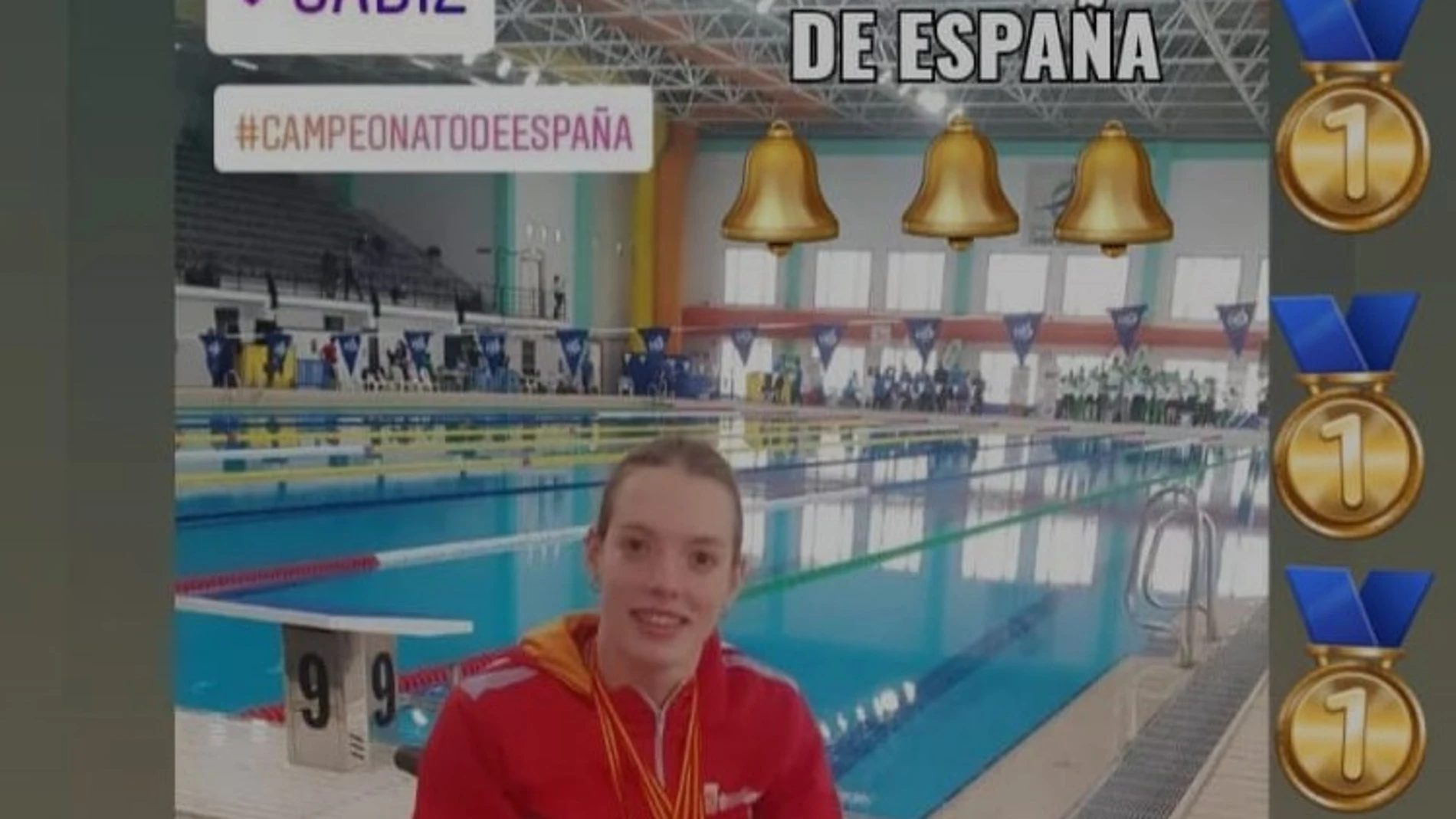 Tres récords absolutos de la nadadora burgalesa en Cádiz