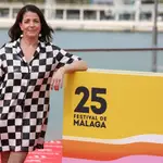 Nora Navas presentando &quot;Sinjar&quot; en el Festival de Málaga. EFE/Álvaro Cabrera