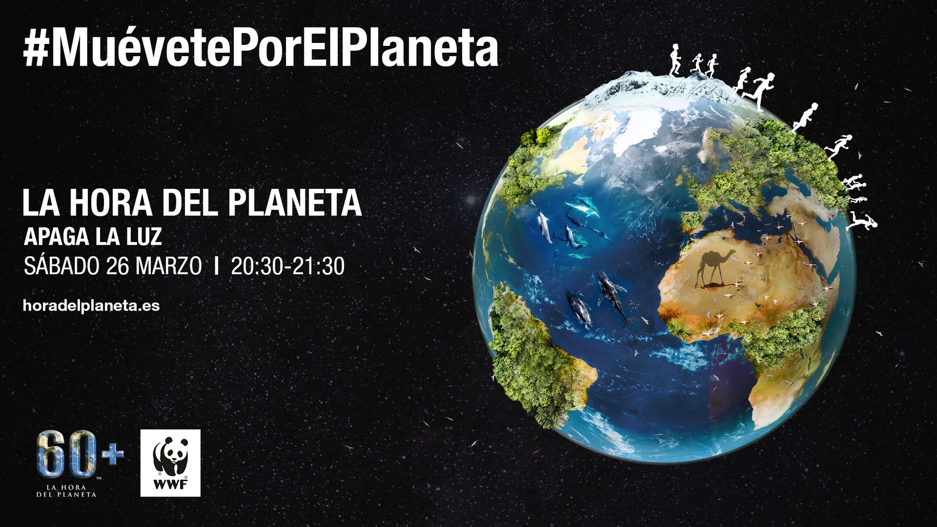 Cartel de la campaña #MuévetePorElPlaneta, Hora del Planeta 2022