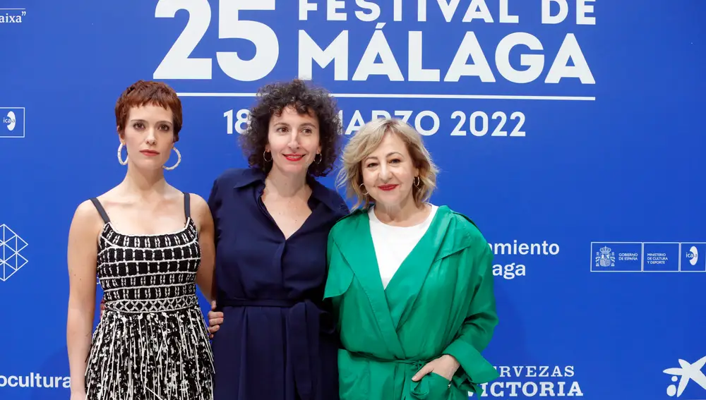Itsaso Arana, Nely Reguera y Carmen Machi presentando &quot;La voluntaria&quot; en el Festival de Málaga