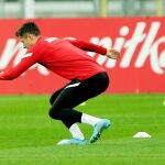 Lewandowski, en el último entrenamiento antes de que Polonia se enfrente a Suecia