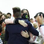 Ana Sánchez, secretaria de Organización del PSOE de Castilla y León, salud a Emilio Ferrero, nuevo líder de Juventudes Socialistas en Zamora