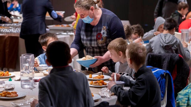 Niños refugiados ucranianos 