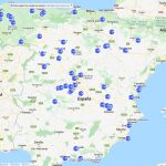 Las 65 localizaciones de radares veloláser identificadas por usuarios de SocialDrive en las carreteras españolas.