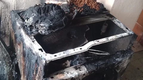 Imagen de la casa incendiada en Vinaròs