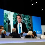 El expresidente José María Aznar interviene por videoconferencia en el XX Congreso Nacional del PP en Sevilla