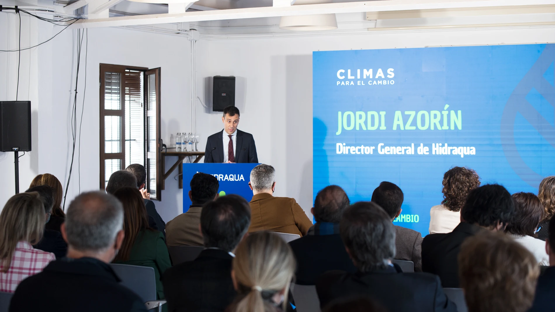 Jordi Azorín, director general de Hidraqua durante la presentación de "Climas para el cambio"