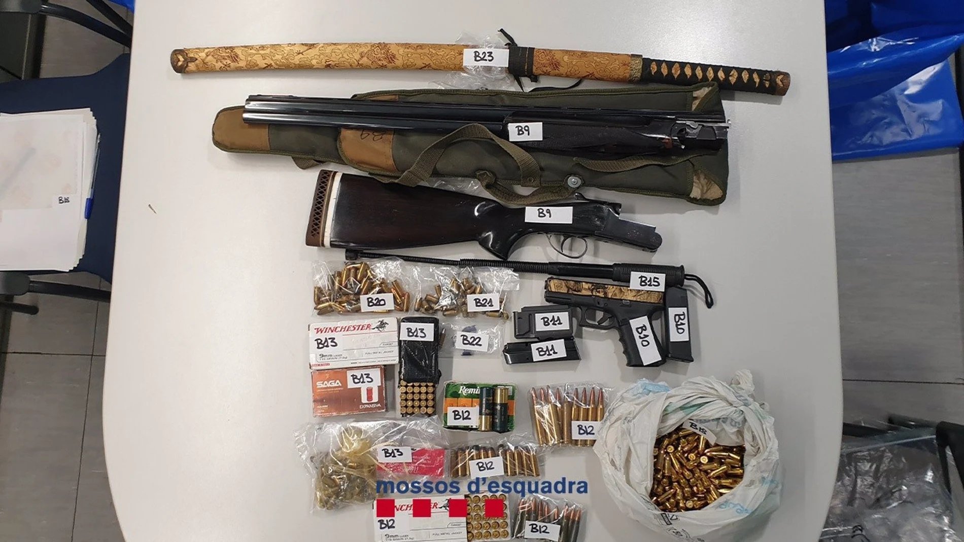Parte del material incautado