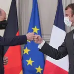 Scholz (izquierda) y Macron, en una imagen de archivo en el palacio del Elíseo en París