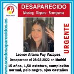 Leonor Aitana, desaparecida en Madrid