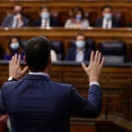 El presidente del Gobierno, Pedro Sánchez, interviene durante la sesión de control al Gobierno en el Congreso de los Diputados