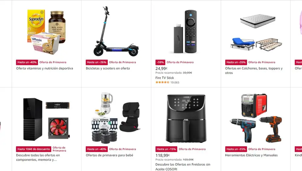 Algunas de las más de 600 ofertas de primavera de Amazon