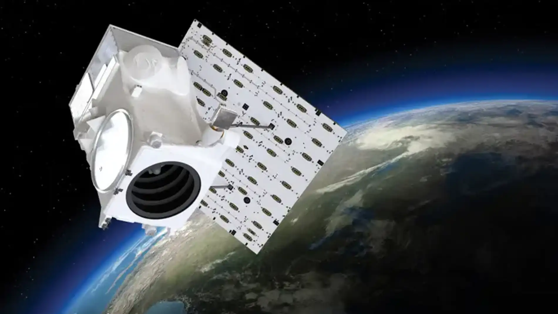 Ilustración de uno de los satélites usados por la empresa aeroespacial Maxar