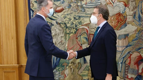 Su Majestad el Rey Don Felipe recibe en audiencia al nuevo presidente del PP, Alberto Núñez Feijóo