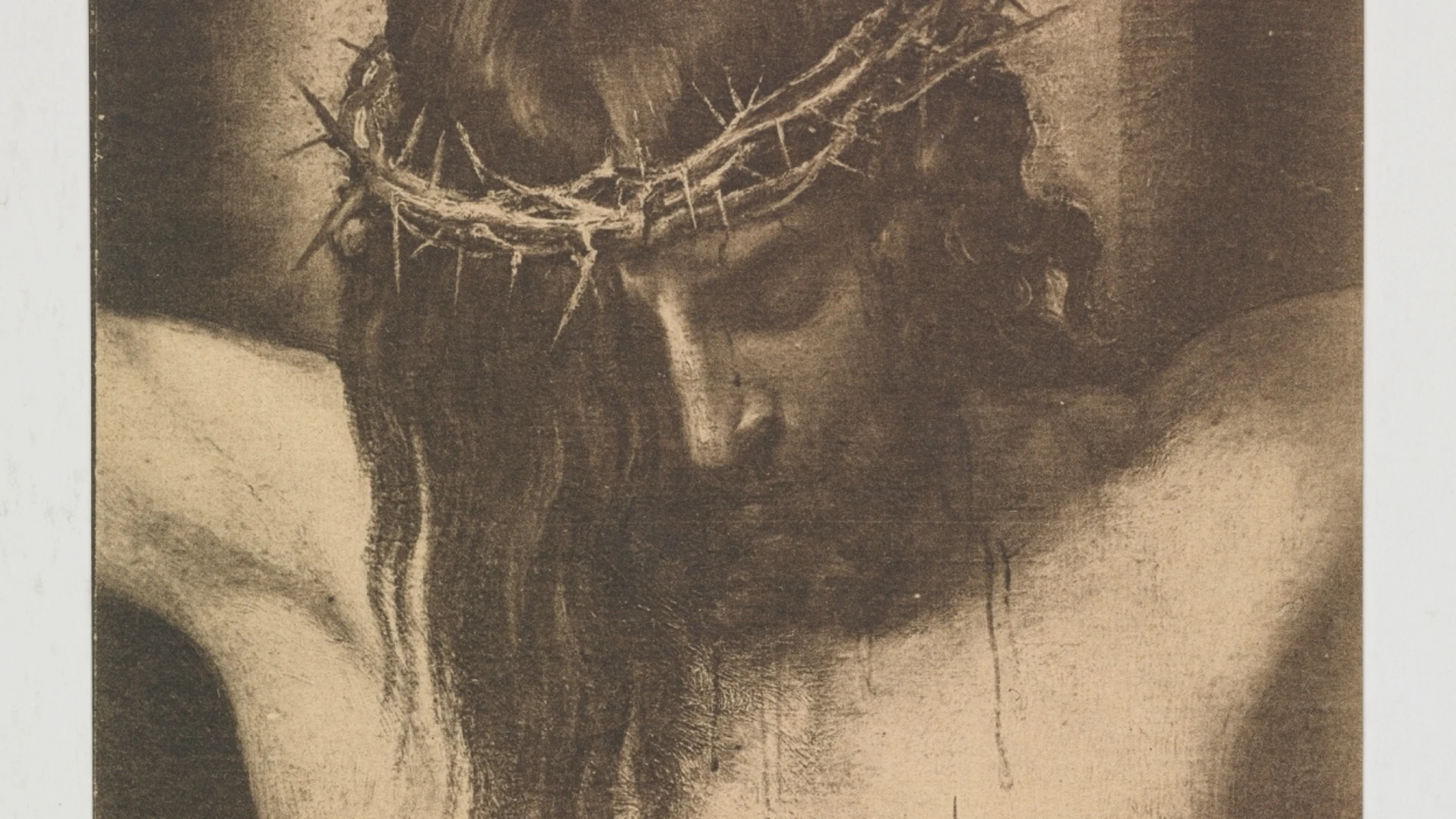 "Cristo crucificado"Después de 1905. Fototipia sobre cartulina, a partir de una obra de Diego de Velázquez. No expuesto