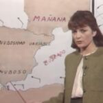 Pilar Sanjurjo durante una de sus predicciones meteorológicas en TVE