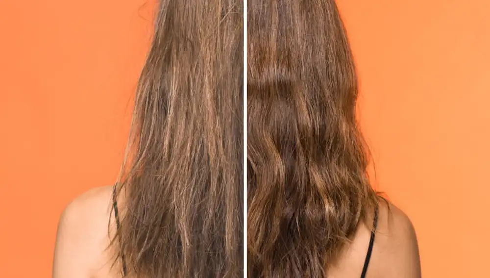 Antes y después de usar el Spray Hair Radiance Keratin