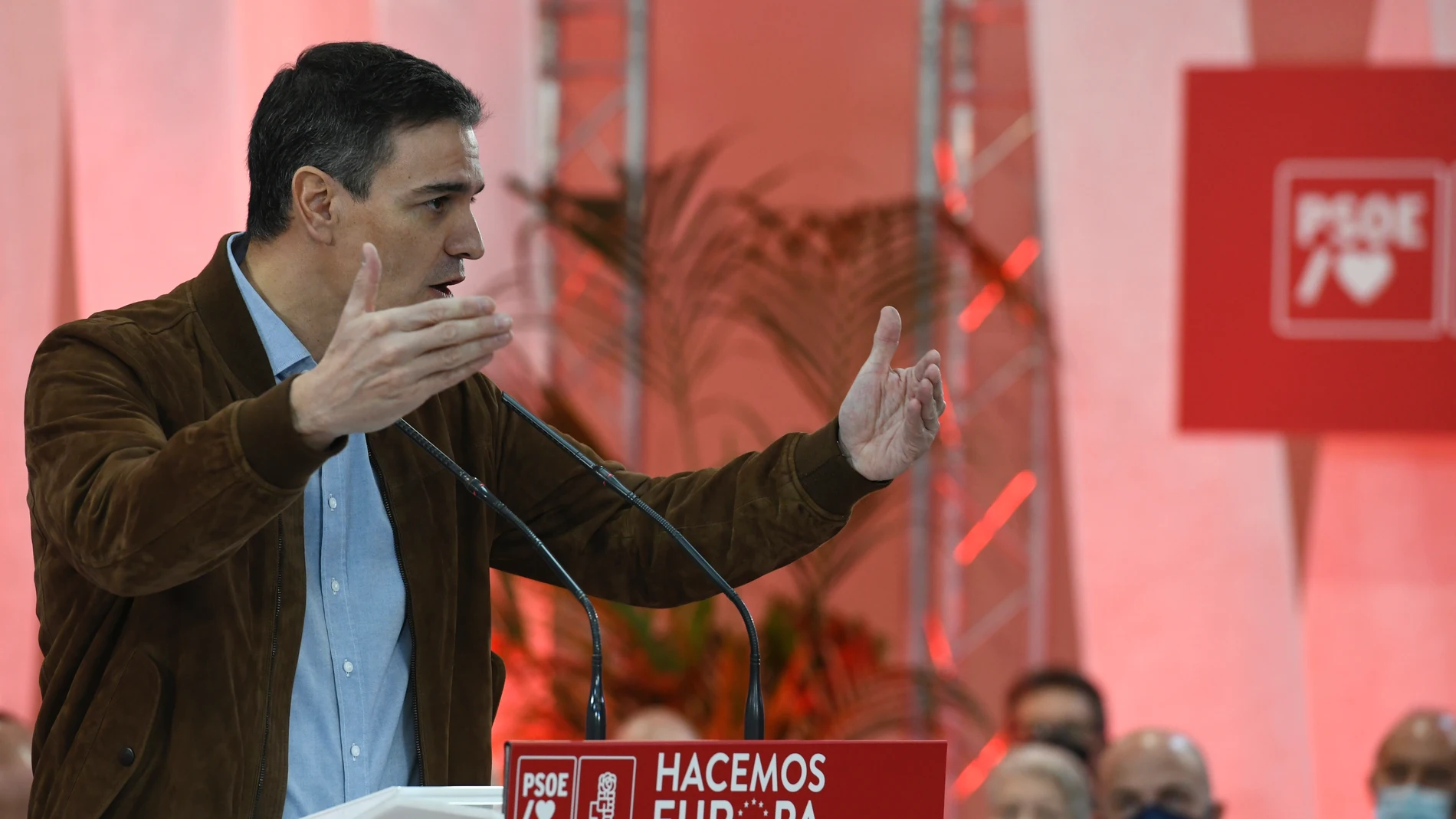 El presidente del Gobierno y secretario general del PSOE, Pedro Sánchez, durante un acto de partido este fin de semana