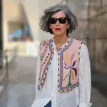 Carmen Gimeno con chaleco bordado de Zara.