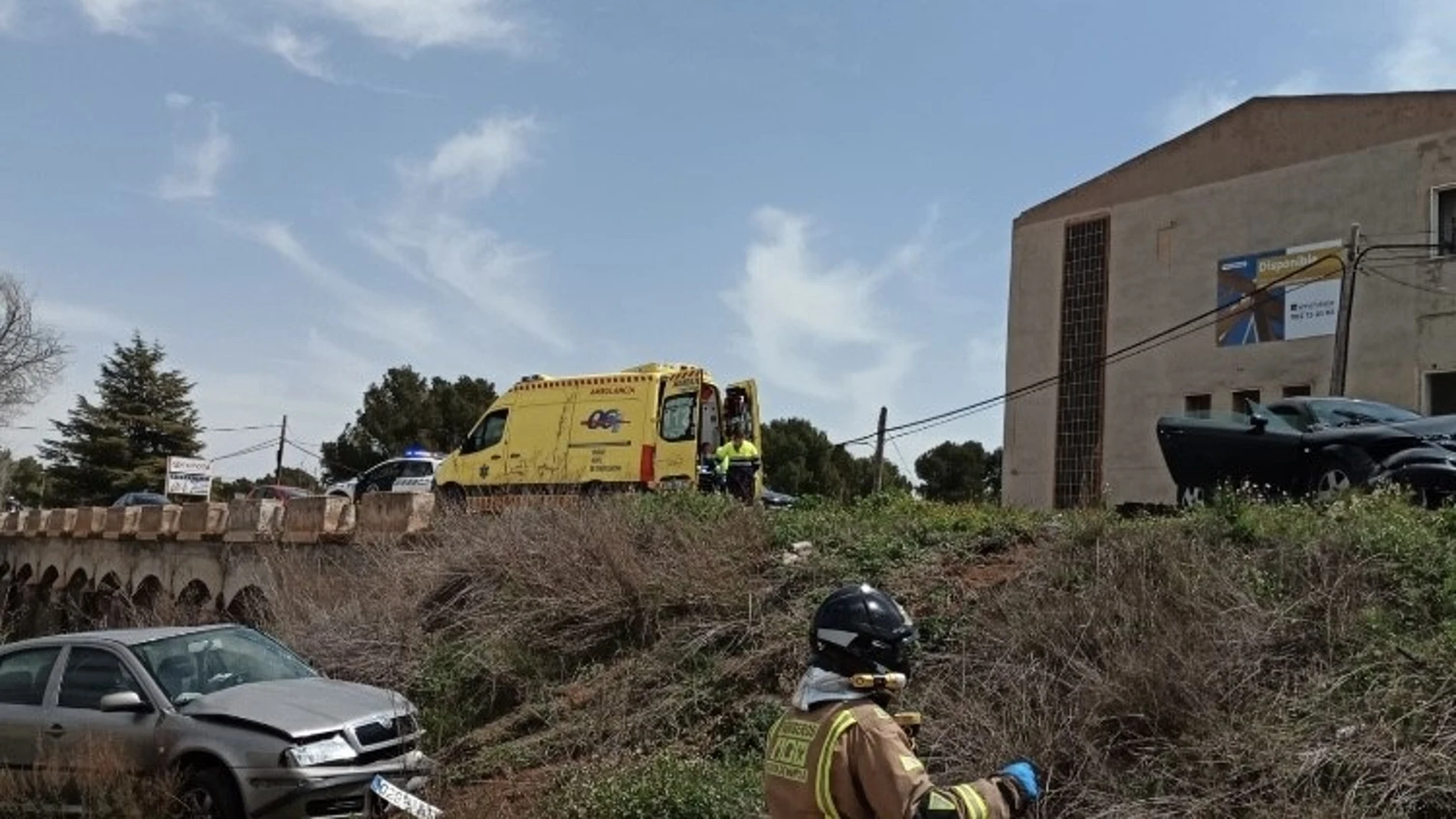 Los dos vehículos implicados en el accidente