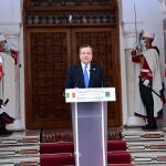 El presidente italiano, Mario Draghi, en Argelia, tras firmar el acuerdo