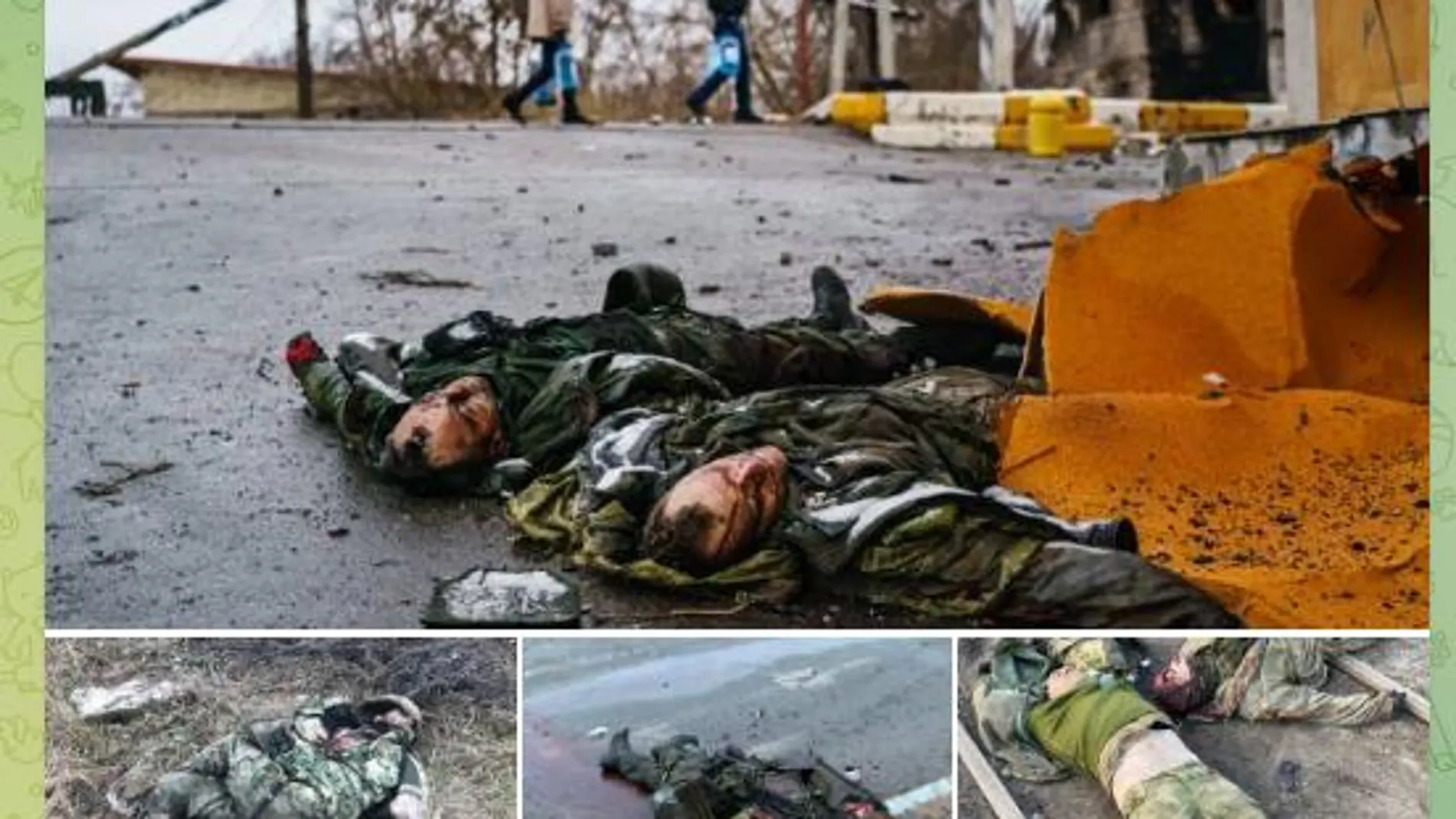 Fotografías de soldados muertos en Dnipro (Telegram)